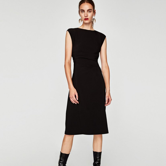 zara pencil dress with straps